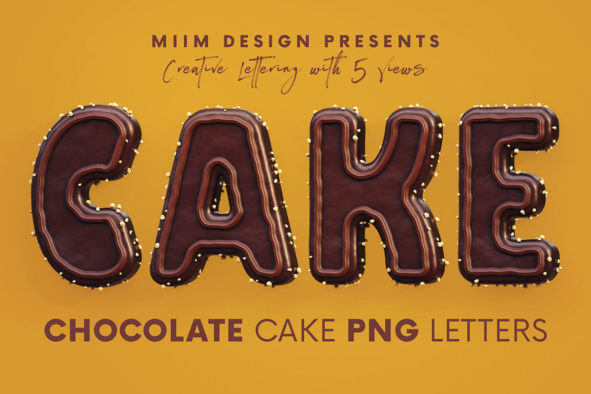 Chocolate Cake - 3D Lettering, a Graphic by MIIM (Photo 1 of 8)