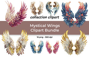Mystical Wings Clipart Bundle, an Animal Illustration by InkyQueenArt