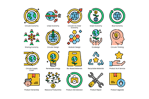 80 Circular Economy Icons