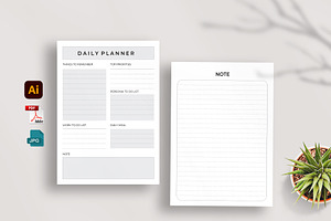 Editable Daily Planner KDP Interior