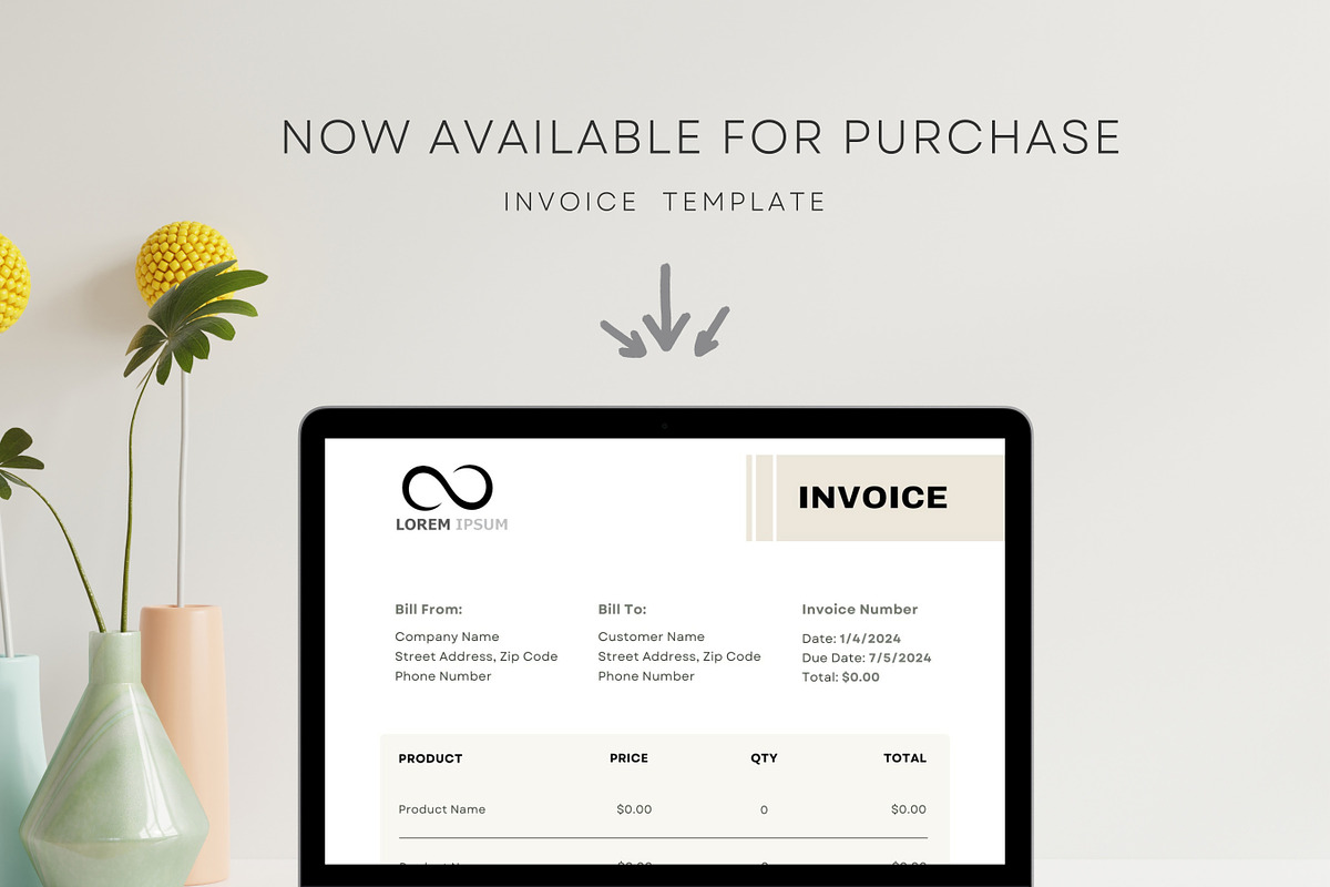Invoice Template Download, Bill Form, a Print Template by BrushstrokeArtGB (Photo 4 of 5)