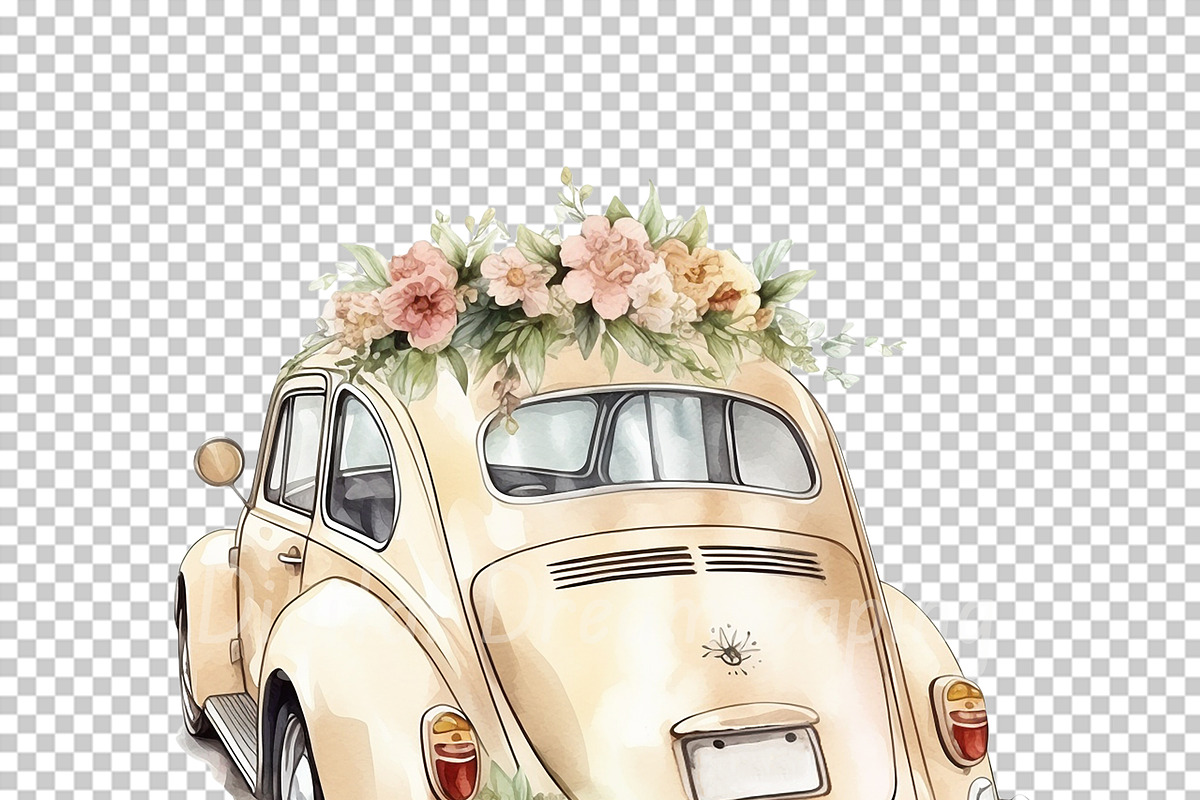 Wedding Car PNG Clipart Bundle, a Decorative Illustration by Digital Dreamscaping (Photo 5 of 10)