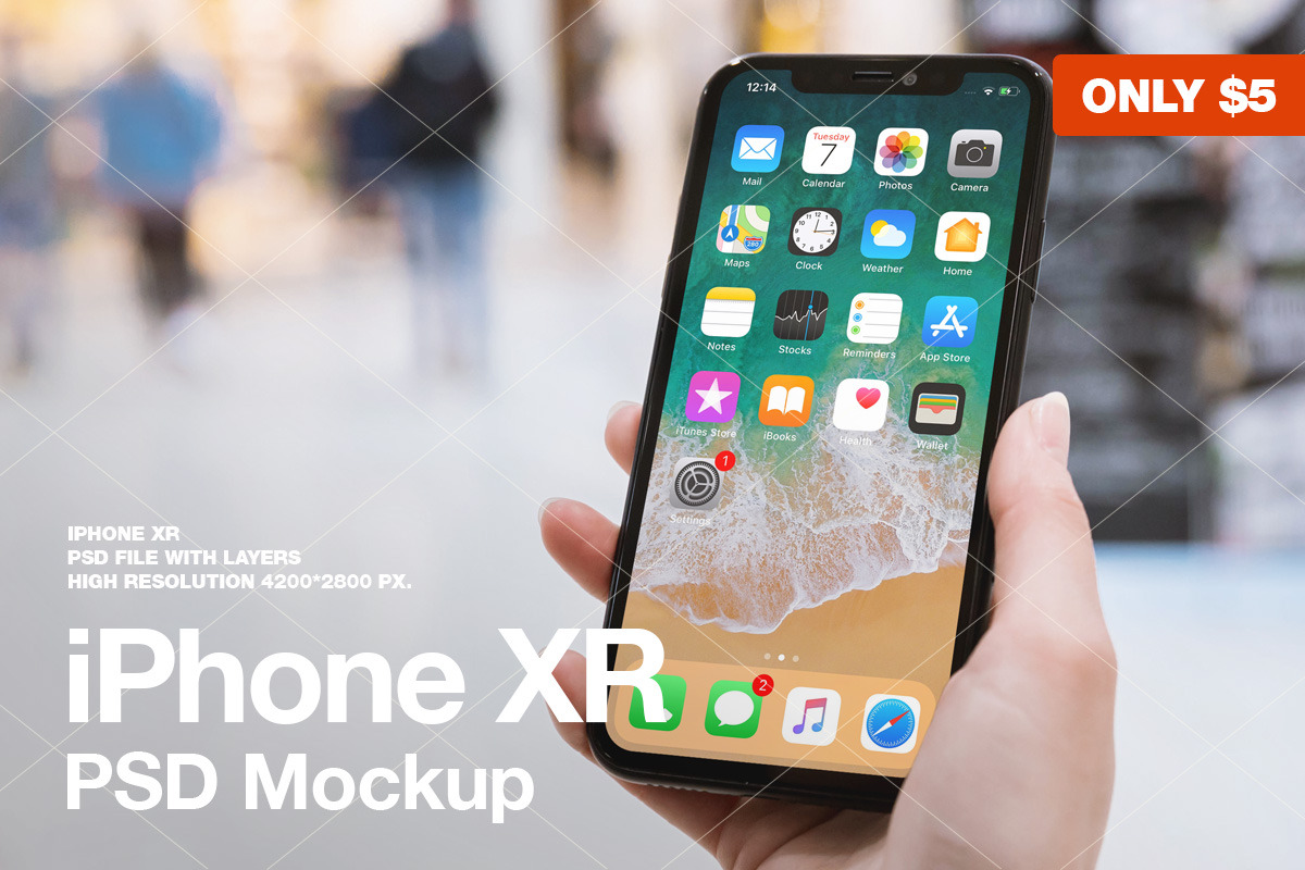 iPhone XR PSD Mockup, an iPhone Mockup by StartMockups.com (Photo 2 of 2)