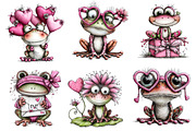 Valentine's Whimsical Frogs Clipart, an Illustration by Dream Creation (Thumbnail 4 of 8)