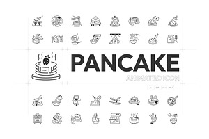 Animated Pancake Icon Pack, an Outline Icon by Prosymbols