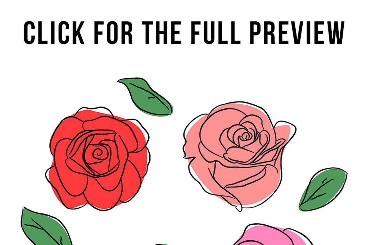 Sketch Roses Clipart, an Illustration by The Digital Download Shop (Photo 3 of 4)