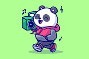 Cute Panda Listening Music Cartoon, an Animal Illustration by Catalyst Labs (Thumbnail 3 of 3)