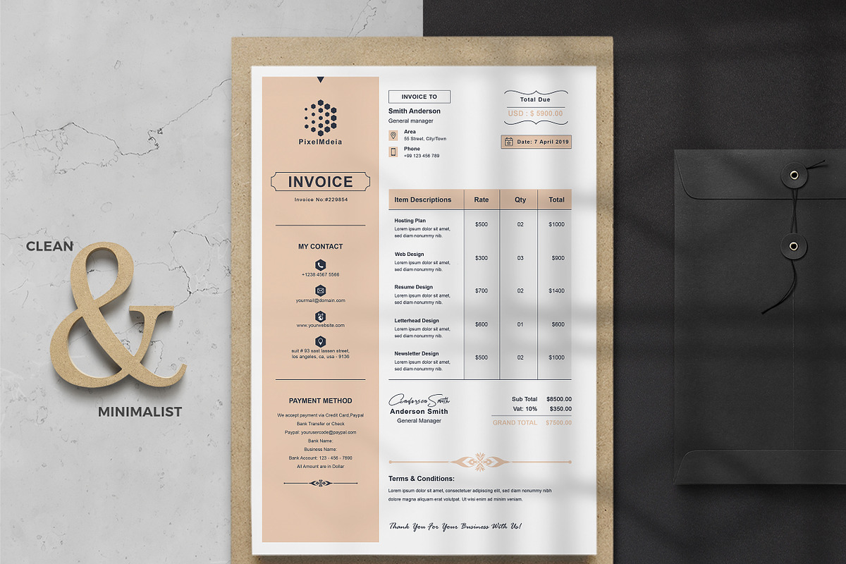 Invoice, a Stationery Template by TelaTemplates (Photo 3 of 8)