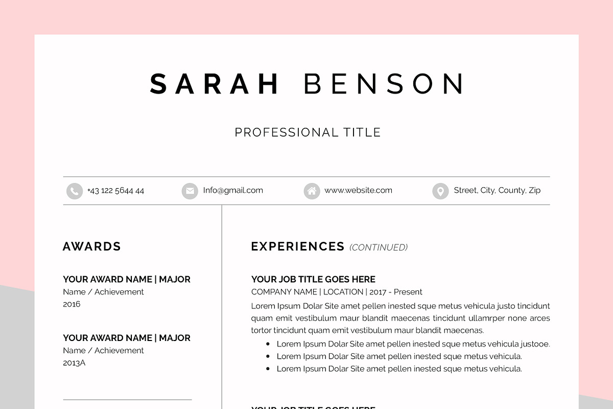 Word Resume/CV (3 Pages), a Resume Template by SlideCo (Photo 6 of 7)