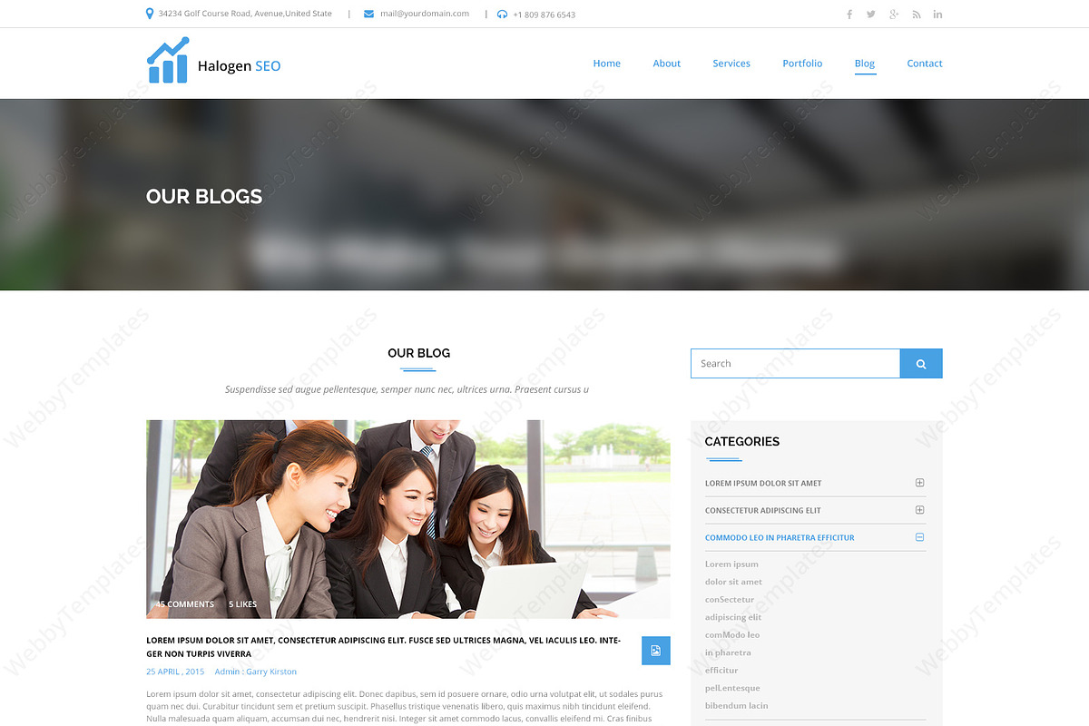 One Page SEO PSD Website Template, a Landing Page Template by WebbyTemplates (Photo 4 of 4)