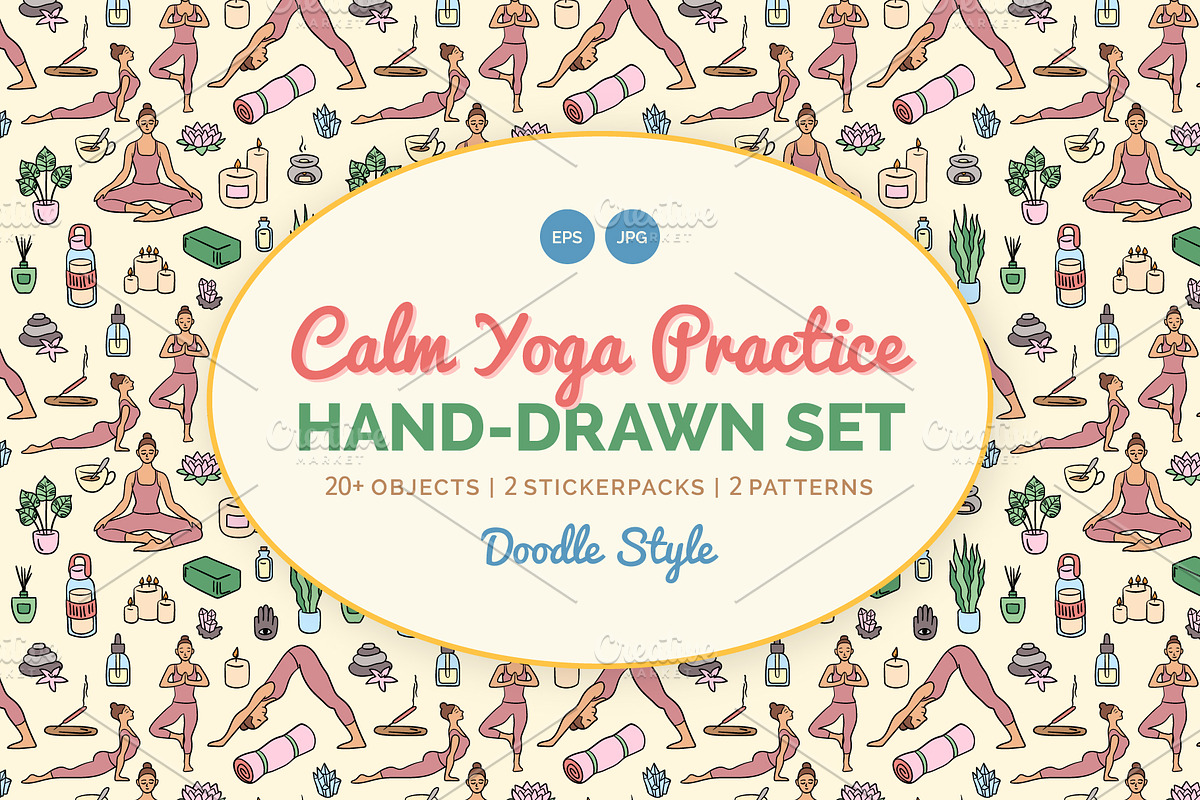 Yoga Meditation Practice Set Vector, an Object Graphic by 35lab (Photo 1 of 6)
