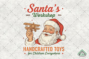 Christmas Santa Vintage Farmhouse, an Illustration by Craft Nest (Thumbnail 1 of 6)