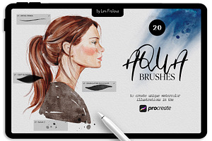 Watercolor Procreate Brushes, a Brush Add-On by Les Frolova