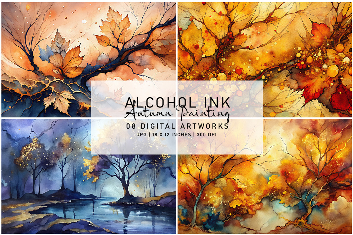 Alcohol Ink Autumn Paintings, a Seasonal Illustration by Digital Art Creations (Photo 3 of 8)