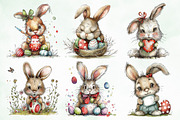 Watercolor Easter Cute Rabbit Bundle, an Illustration by Creative Art (Thumbnail 8 of 8)