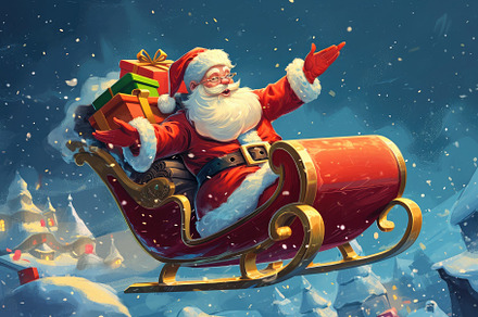 A photo capturing Santa Claus riding, a Photo by Iftikhar Alam