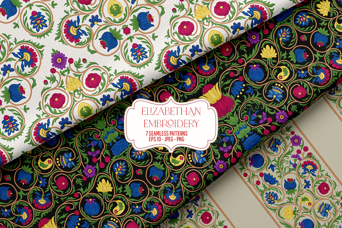 Elizabethan Embroidery, a Pattern Graphic by Elen-Lane (Photo 1 of 8)