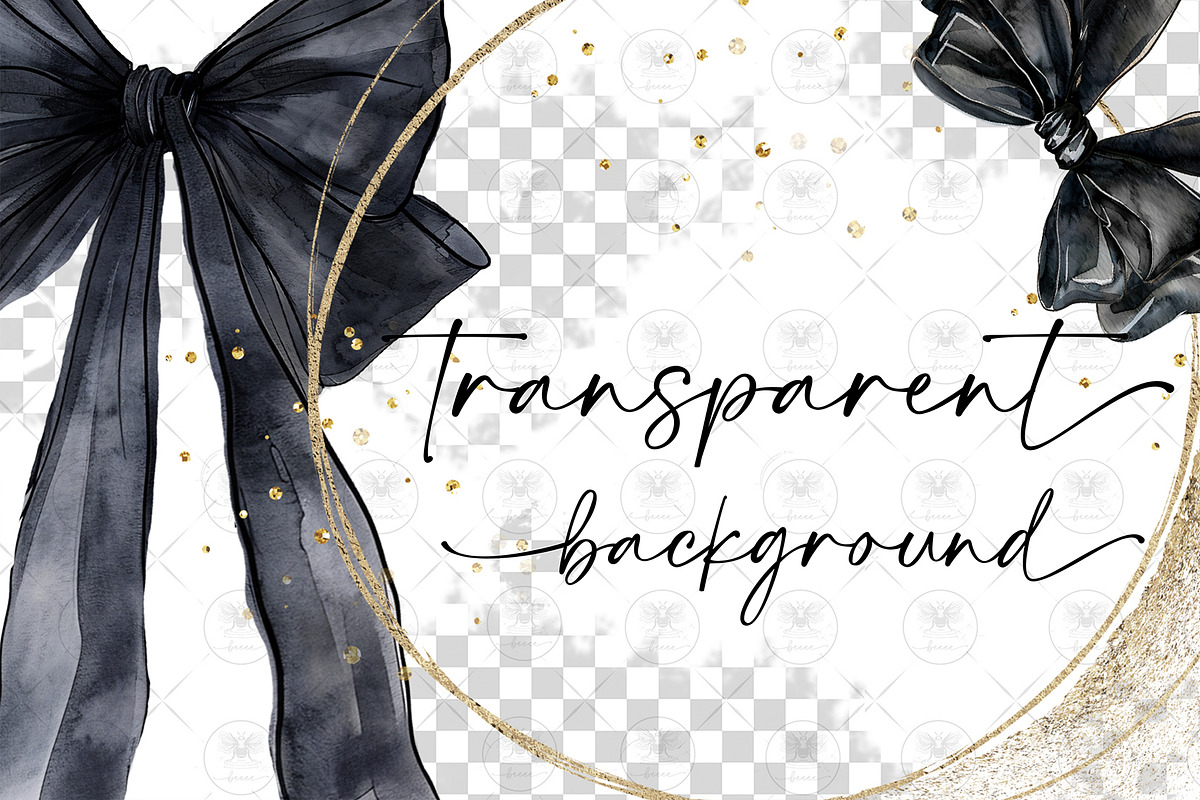 Black Bow Clipart Watercolor, an Illustration by BigCakeBee (Photo 2 of 4)