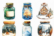 Watercolor Christmas Magic Jars, an Illustration by Craft Nest (Thumbnail 4 of 6)