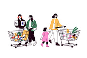 People with shopping carts set, a Person Illustration by Good Studio (Thumbnail 3 of 8)