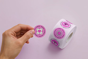 Sticker Roll Mockup, a Packaging Mockup by wavebreak