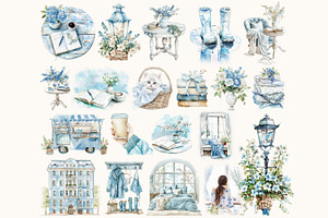 Dusty Blue Spring Clipart