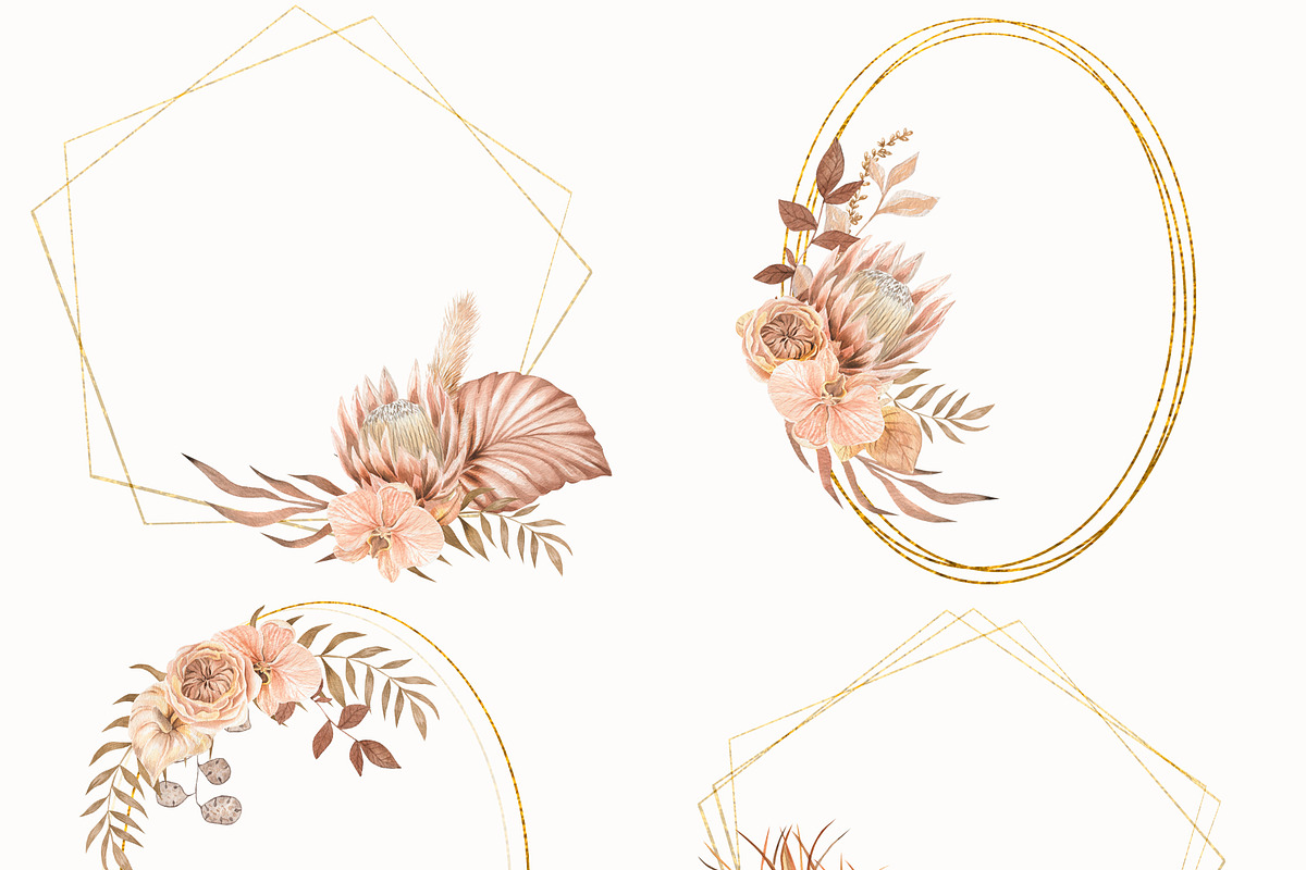 Boho Flowers Watercolour Collection, an Illustration by ViolettaKh (Photo 7 of 10)