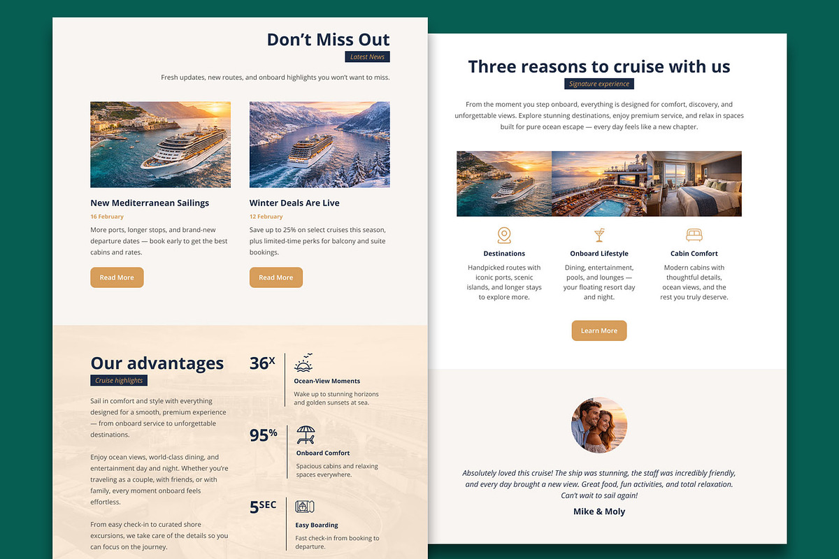 Cruise Email Template + Builder, an Email Template by WEB4PRO (Photo 2 of 4)