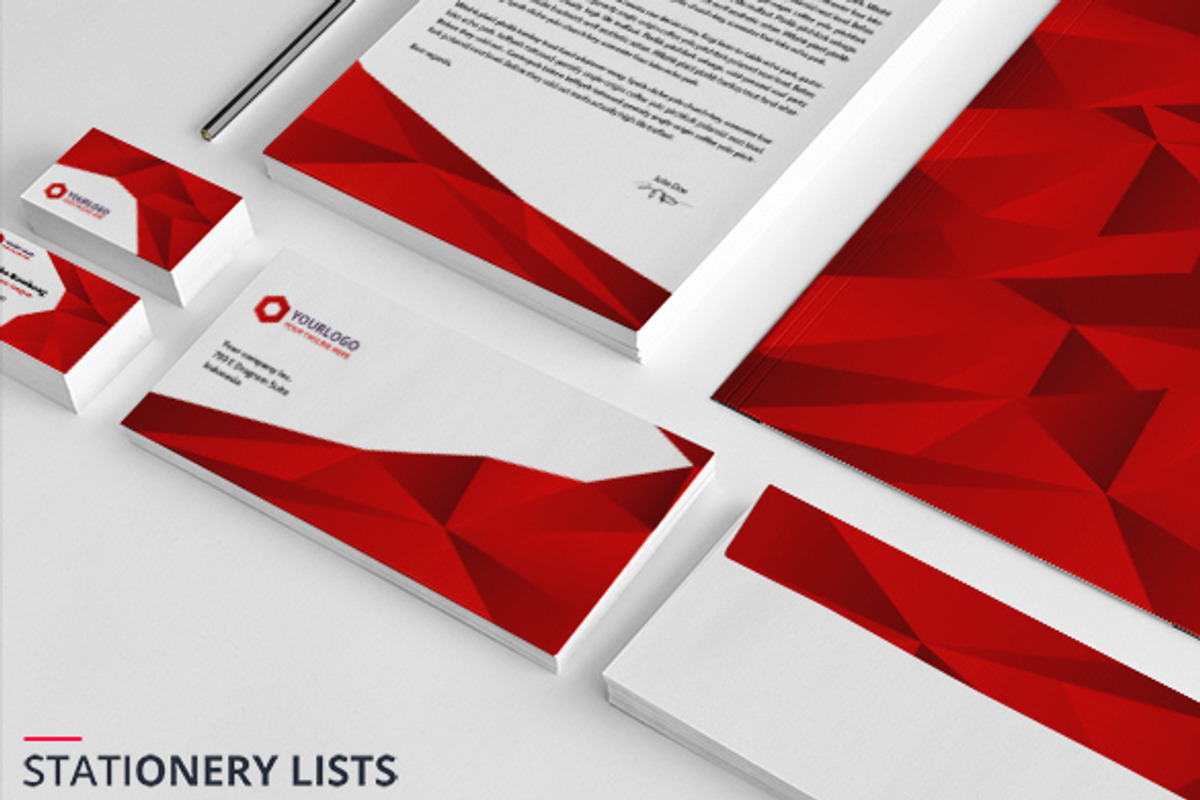 Elegant Red Stationery, a Stationery Template by Birka Studio