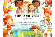 Kids Sports Activity Clipart Bundle, a Sport Illustration by Bubert Art (Thumbnail 1 of 4)
