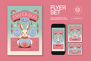 Pink Easter Egg Hunt Flyer Set, a Flyer Template by graphicook (Thumbnail 1 of 3)