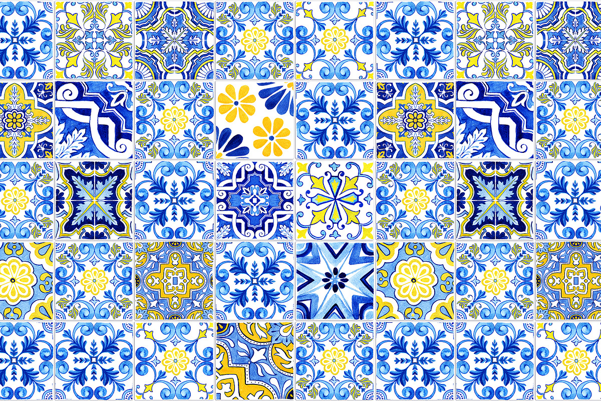 Portuguese Tiles Digital Papers Set2, a Pattern Graphic by ilonitta (Photo 4 of 11)