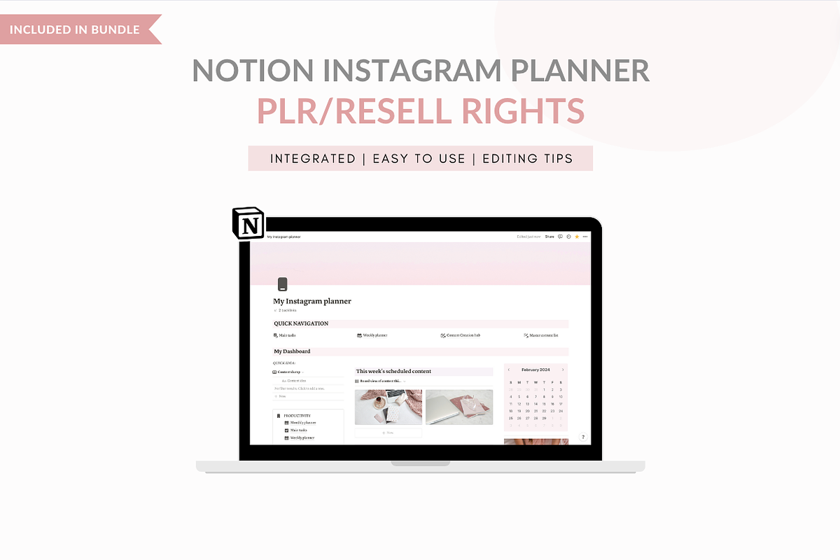 Notion template bundle dashboard, a Templates & Theme by Cate Creates (Photo 8 of 12)