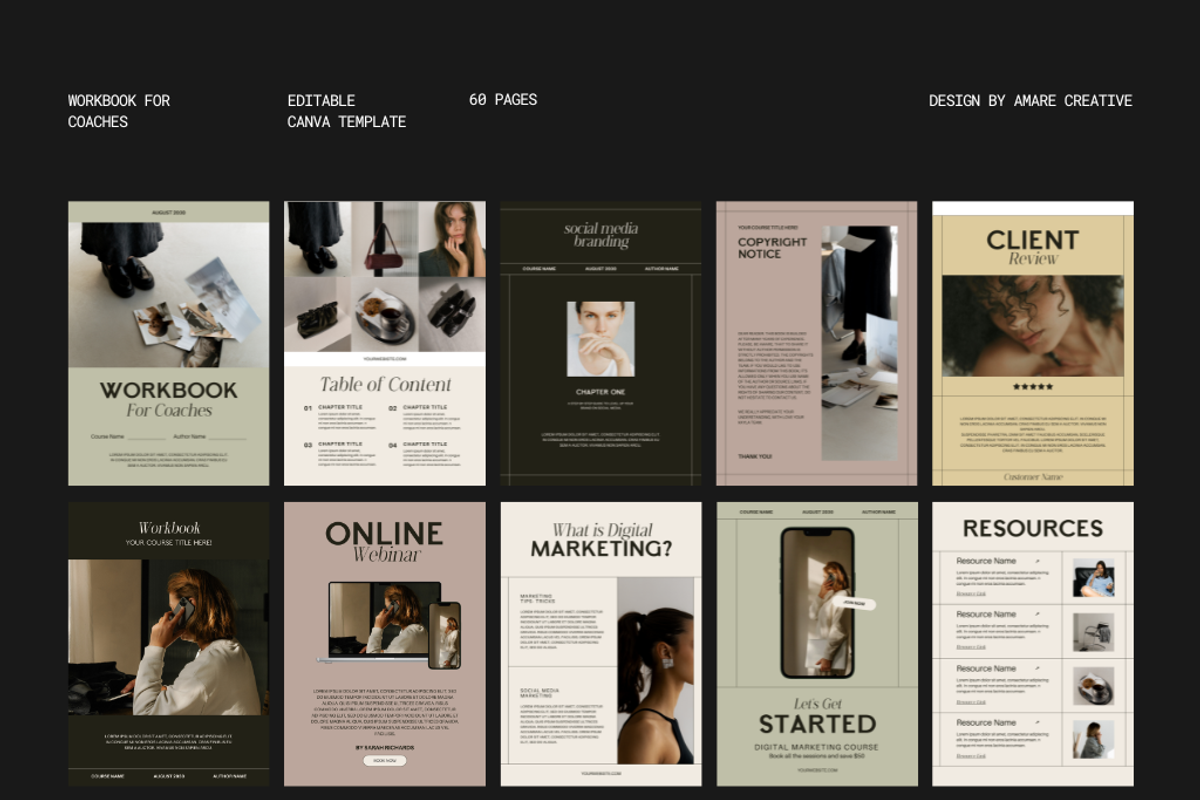 60 Page Canva Coaching Workbook | Amare creative preview 8