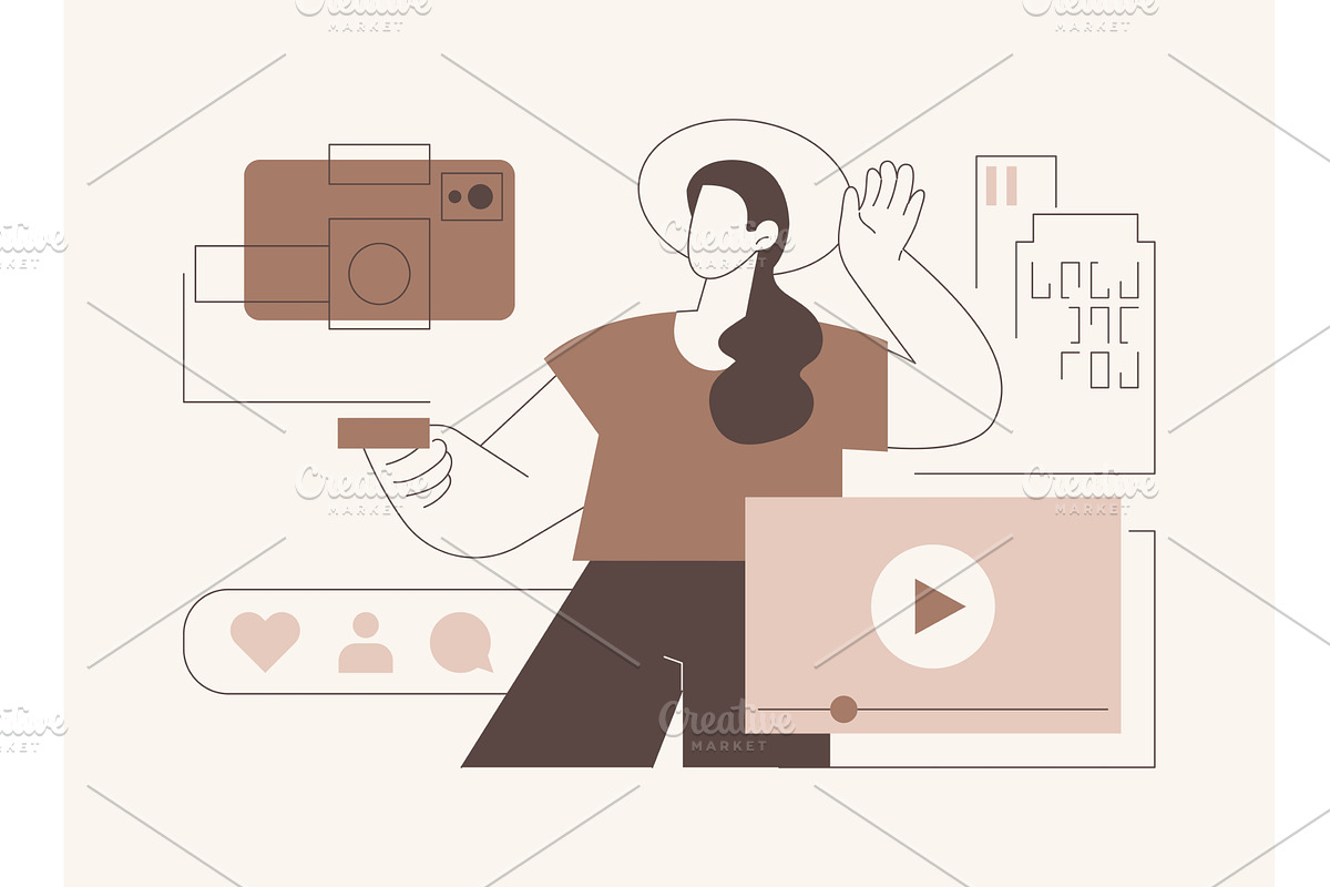 Filming with smartphone isolated, a Person Illustration by Visual Generation