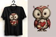 Whimsical Valentines Owls Clipart B, an Illustration by SVGArt (Thumbnail 3 of 8)