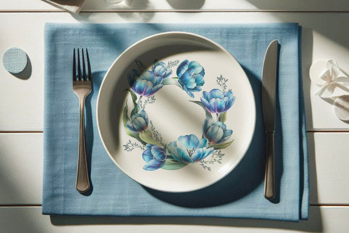 Blue Tulips Beautiful Set, a Decorative Illustration by Shabbypie (Photo 11 of 22)