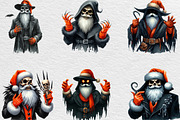 Spooky Santa Claus Clipart, an Illustration by Black Bird Studio (Thumbnail 3 of 6)
