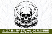 Halloween Crystal Skull Floating SVG, a Graphic by VectorArtPrintableDesign (Thumbnail 2 of 2)