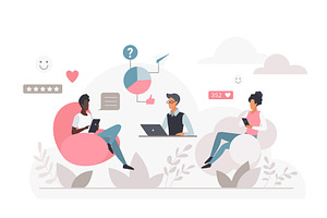 Team collaboration social media, a Person Illustration by Lemberg Vector