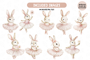 Bunny Ballerina Clipart, an Illustration by TatiMockup (Thumbnail 2 of 7)