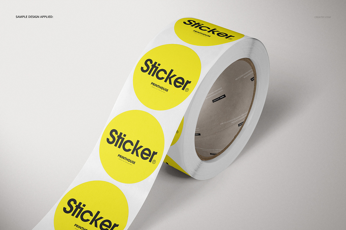 Round Roll Stickers Mockup Set, a Household Mockup by creatsy5 (Photo 11 of 15)