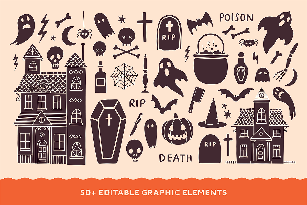 Cute & Spooky Halloween Clipart, an Illustration by Soph Rowe (Photo 2 of 7)