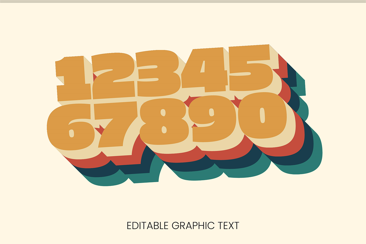 Stacked Retro Slanted Text Effect preview 2