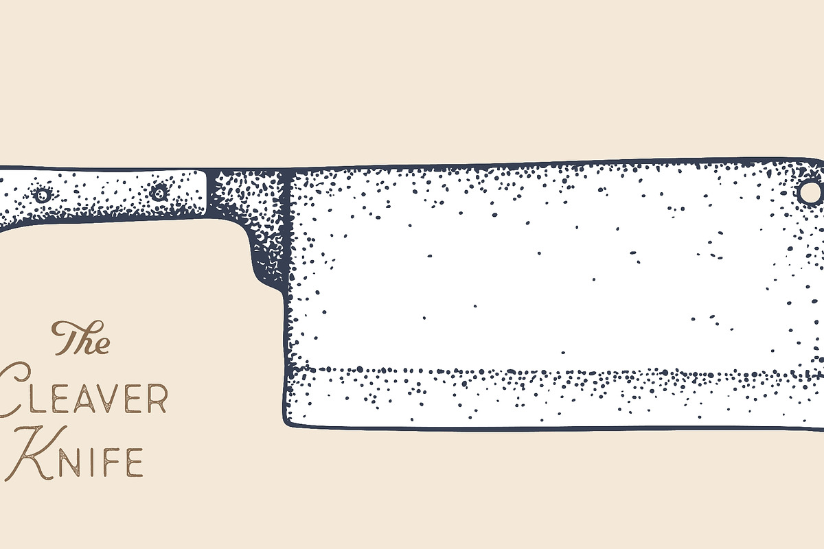 Butcher Knife. Hand drawn sketch, a Food Illustration by Foxys Graphic (Photo 2 of 3)