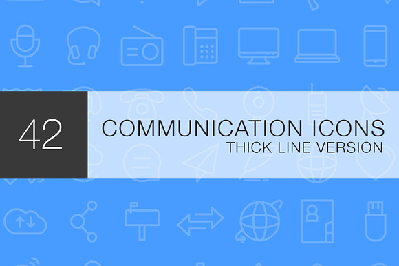 Communication thick line icon set preview 4