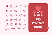 250 Procreate Valentines Stamps, a Brush Add-On by ProcreateiBox (Thumbnail 2 of 9)