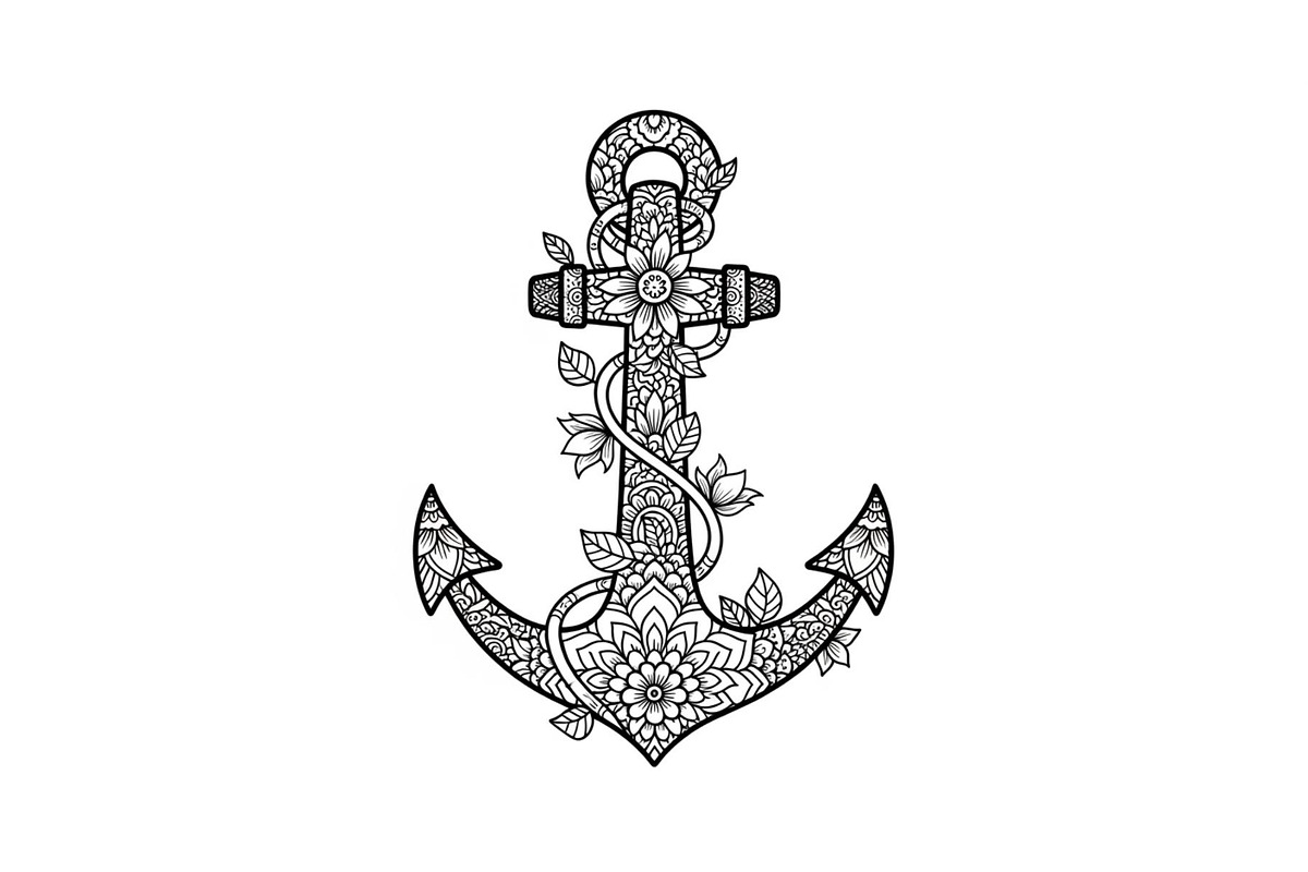 Ornamental Anchor Silhouette SVG, an Illustration by Designs_River (Photo 31 of 31)