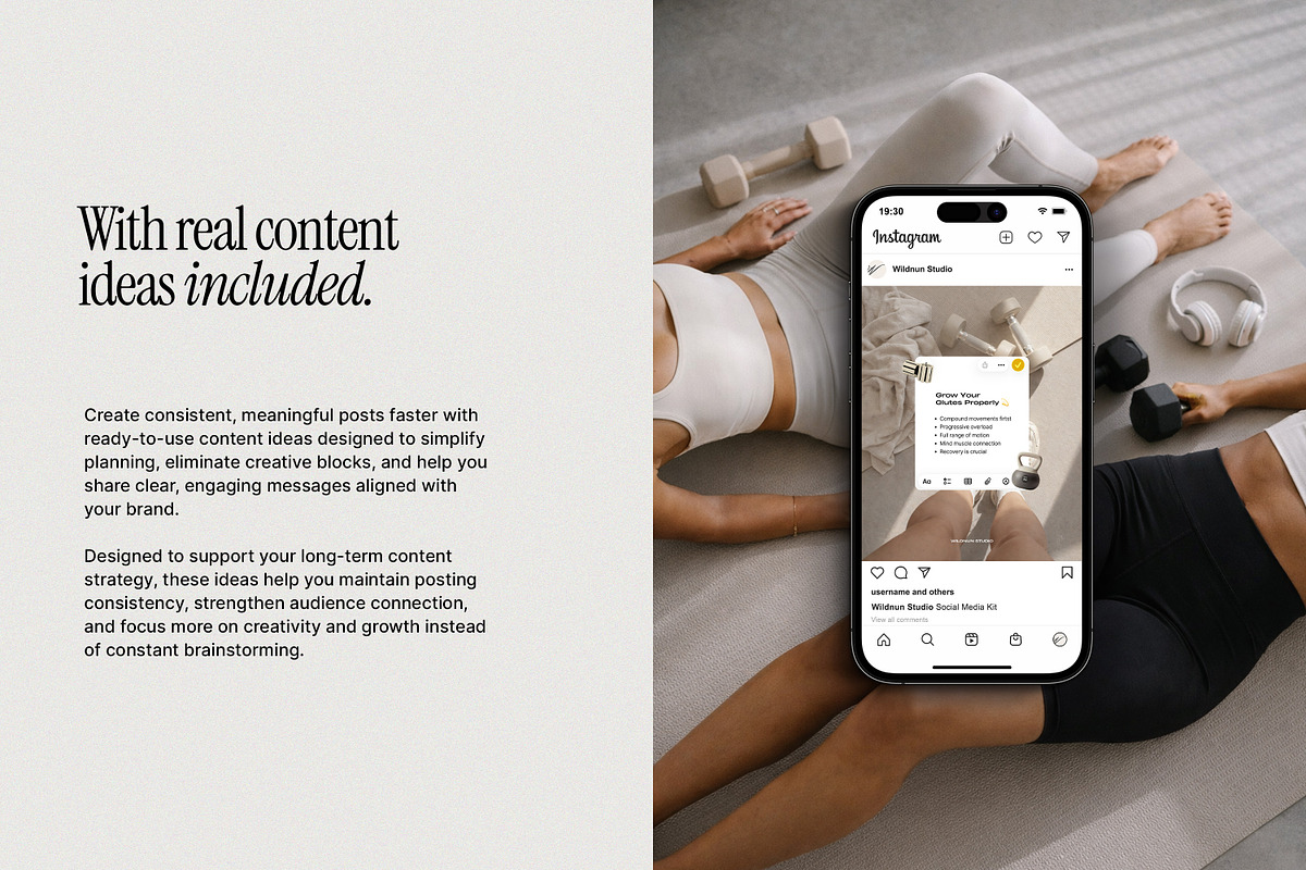 2026 Fitness Instagram Templates, a Social Media Template by Wildnun Studio (Photo 3 of 11)