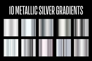 10 Metallic Silver Gradients .AI